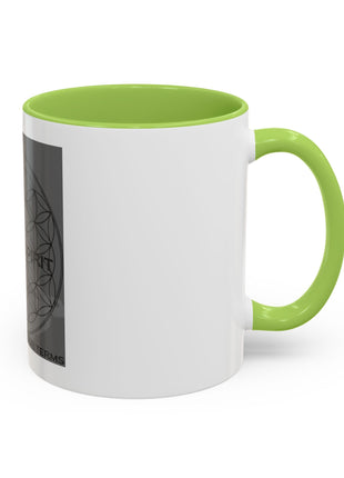 Infinite Spirit Accent Coffee Mug — Chakra Flower of Life Design
