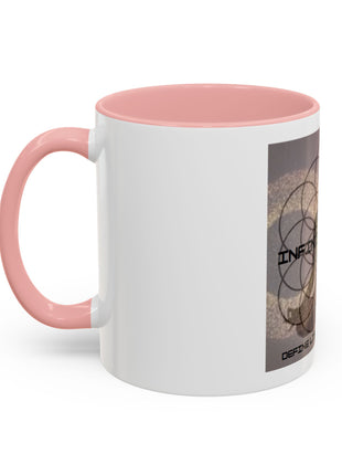Infinite Spirit Accent Coffee Mug — Chakra Flower of Life Design (In Color)