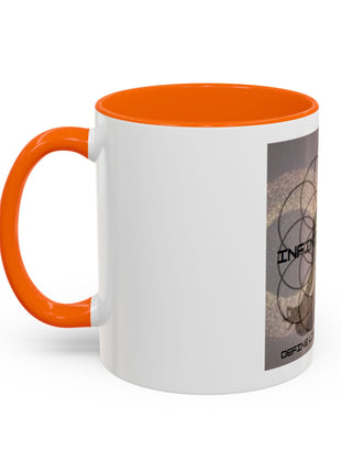 Infinite Spirit Accent Coffee Mug — Chakra Flower of Life Design (In Color)