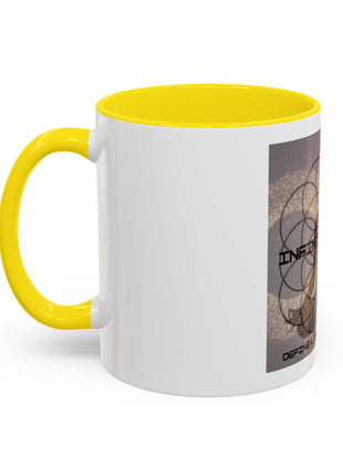 Infinite Spirit Accent Coffee Mug — Chakra Flower of Life Design (In Color)