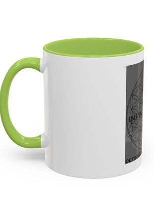 Infinite Spirit Accent Coffee Mug — Chakra Flower of Life Design