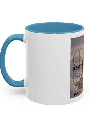 Infinite Spirit Accent Coffee Mug — Chakra Flower of Life Design (In Color)