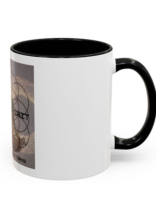 Infinite Spirit Accent Coffee Mug — Chakra Flower of Life Design (In Color)