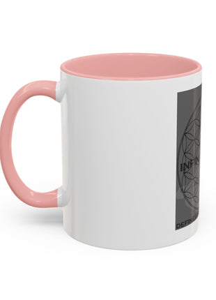 Infinite Spirit Accent Coffee Mug — Chakra Flower of Life Design