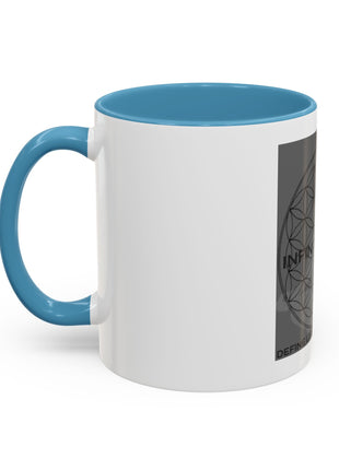 Infinite Spirit Accent Coffee Mug — Chakra Flower of Life Design