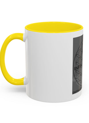 Infinite Spirit Accent Coffee Mug — Chakra Flower of Life Design