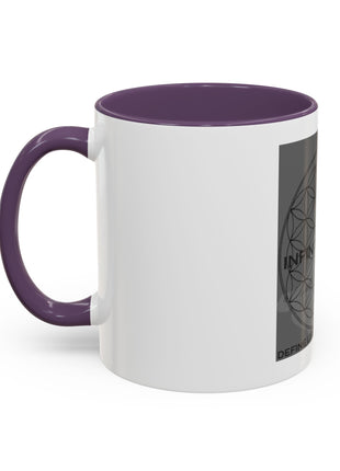 Infinite Spirit Accent Coffee Mug — Chakra Flower of Life Design