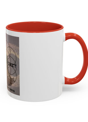 Infinite Spirit Accent Coffee Mug — Chakra Flower of Life Design (In Color)