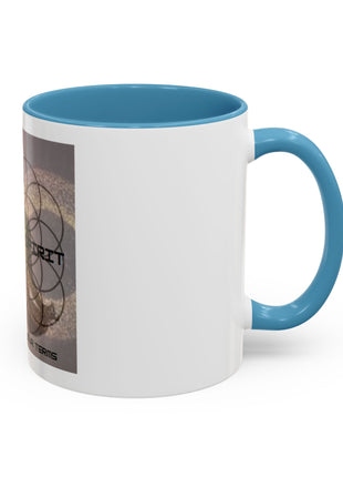 Infinite Spirit Accent Coffee Mug — Chakra Flower of Life Design (In Color)