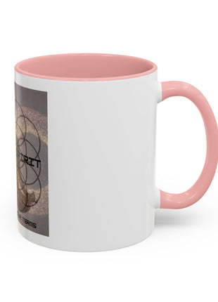 Infinite Spirit Accent Coffee Mug — Chakra Flower of Life Design (In Color)