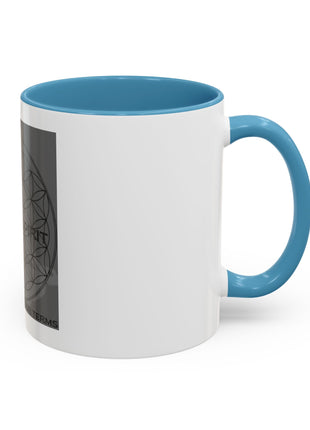 Infinite Spirit Accent Coffee Mug — Chakra Flower of Life Design