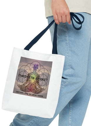 Spiritual Flower of Life Tote Bag — "Infinite Spirit" Chakra Design