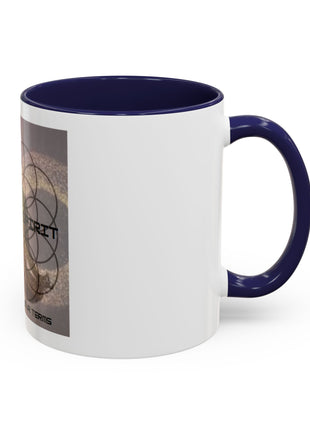 Infinite Spirit Accent Coffee Mug — Chakra Flower of Life Design (In Color)