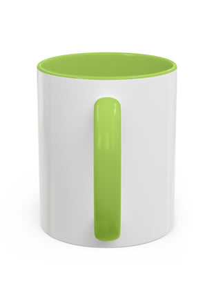 Infinite Spirit Accent Coffee Mug — Chakra Flower of Life Design (In Color)