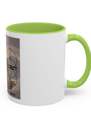 Infinite Spirit Accent Coffee Mug — Chakra Flower of Life Design (In Color)