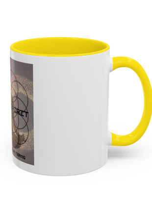 Infinite Spirit Accent Coffee Mug — Chakra Flower of Life Design (In Color)