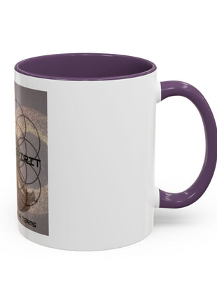 Infinite Spirit Accent Coffee Mug — Chakra Flower of Life Design (In Color)