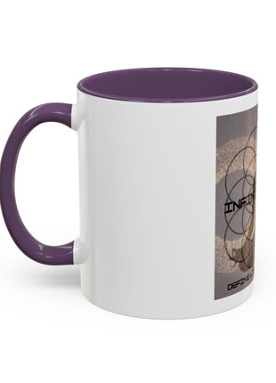 Infinite Spirit Accent Coffee Mug — Chakra Flower of Life Design (In Color)