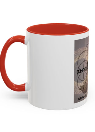 Infinite Spirit Accent Coffee Mug — Chakra Flower of Life Design (In Color)