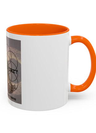 Infinite Spirit Accent Coffee Mug — Chakra Flower of Life Design (In Color)